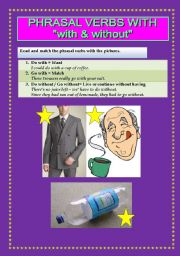 English Worksheet: PHRASAL VERBS: WITH & WITHOUT