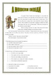 English Worksheet: A modern Indian ( 2 pages ) 