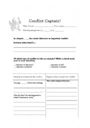 Conflict Captain (Literature Circles role sheet for identifying and analyzing conflict and resolution-middle grades)