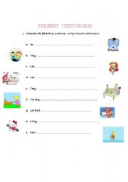 English worksheet: Present Continuous