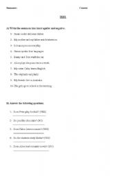 English worksheet: simple present