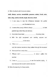 English Worksheet: random vocabulary test