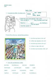 English Worksheet: City or Country? Test (Pocahontas)