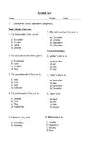 English Worksheet: Months of the year