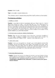 English Worksheet: at the hospital lesson plan