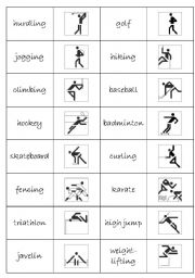 English Worksheet: sports dominoes