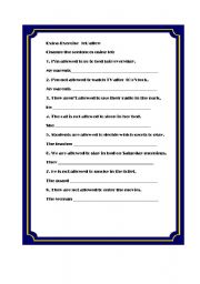 English Worksheet: Let and Allow 1