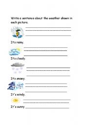 English worksheet: weather worksheet