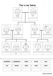 English Worksheet: This is my family