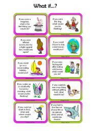 English Worksheet: Adults & Children - 2nd Conditional Conversation Cards 