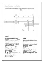 English Worksheet: crossdown puzzle