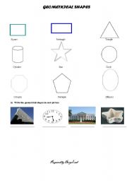 English Worksheet: Geometrical Shapes