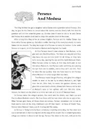 English Worksheet: Perseus and Medusas Myth