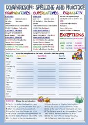 English Worksheet: COMPARISON: SPELLING AND PRACTICE