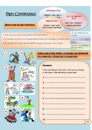 English Worksheet: past continuous