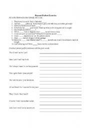 English worksheet: Present Perfect Exercise