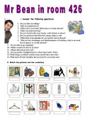 English Worksheet: Mr Bean in room 426 - VIDEO SESSION (19)