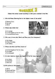 English Worksheet: SHREK 2