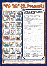 English Worksheet: VERB TO BE (SIMPLE PRESENT )- AFFIRMATIVE, NEGATIVE and INTERROGATIVE FORMS (+KEY) - FULLY EDITABLE