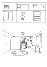 English Worksheet: my room