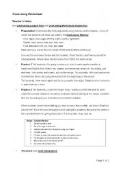 English Worksheet: Lets Cook Along