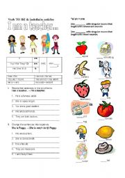 English Worksheet: Verb To Be and Indefinite Articles