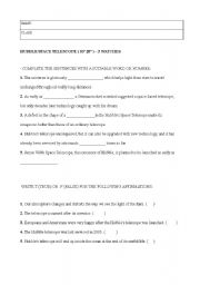 English worksheet: SOLAR SYSTEM LISTENING TEST