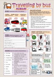 English Worksheet: TRAVELLING BY BUS