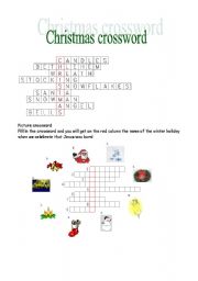 English Worksheet: Christmas picture crossword 