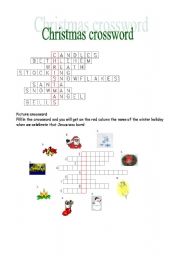 English worksheet: Christmas picture crossword 