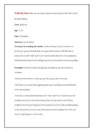 English Worksheet: activity
