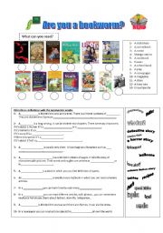 English Worksheet: are you a bookworm?