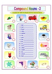 English Worksheet: Compound Nouns -2/2