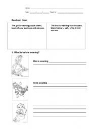 English worksheet: Clothes