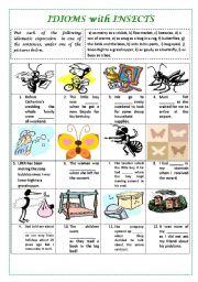 IDIOMS WITH INSECTS with key