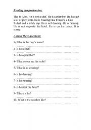 English worksheet: this is alex