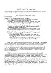 English Worksheet: reports