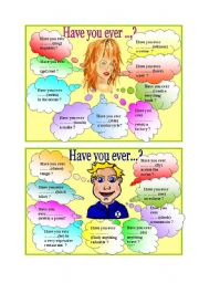 English Worksheet: Have you ever... ?