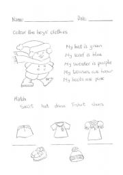 English Worksheet: Clothes 