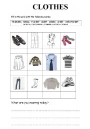 English Worksheet: Clothes
