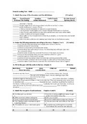 English Worksheet: Dracula (graded reader test)