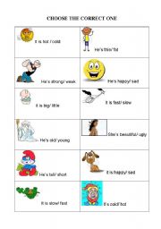 English worksheet: choose the correct one