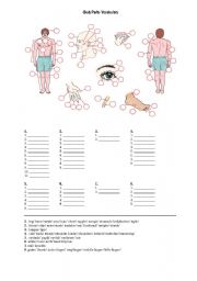 English Worksheet: BODY PARTS