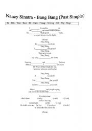 English Worksheet: Nancy Sinatra - Bang Bang 