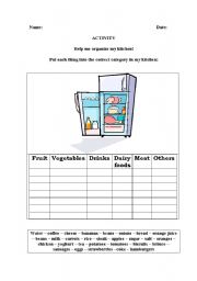 English Worksheet: HELP ME ORGANIZE MY KITCHEN!