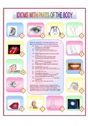English Worksheet: IDIOMS WITH PARTS OF THE BODY