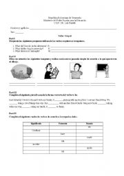 English Worksheet: Simple Past test