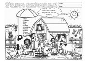 English Worksheet: Farm Animals (Editable)