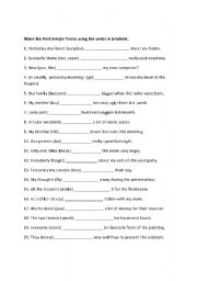 English Worksheet: Past Simple Exercise