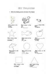 English worksheet: My Colours